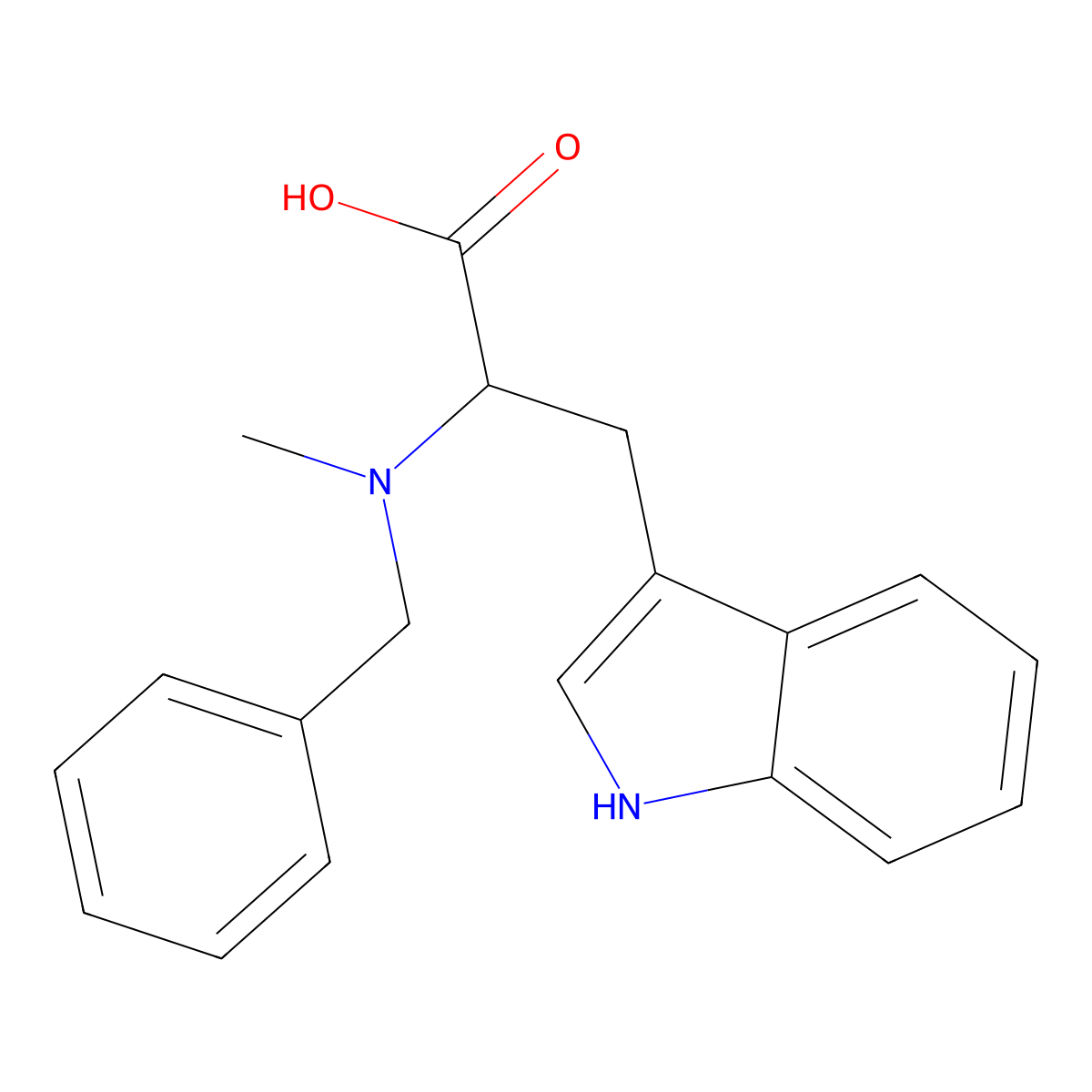 N-Methyl-N-(phenylmethyl)-D-tryptophan molecular structure, CAS 1070774-67-2