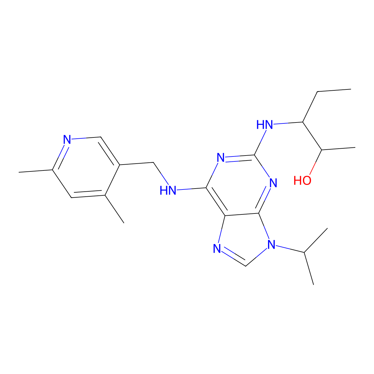 Fadraciclib molecular structure, CAS 1070790-89-4
