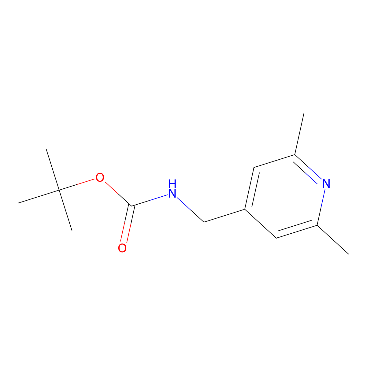 1,1-Dimethylethyl N-[(2,6-dimethyl-4-pyridinyl)methyl]carbamate molecular structure, CAS 1070791-22-8