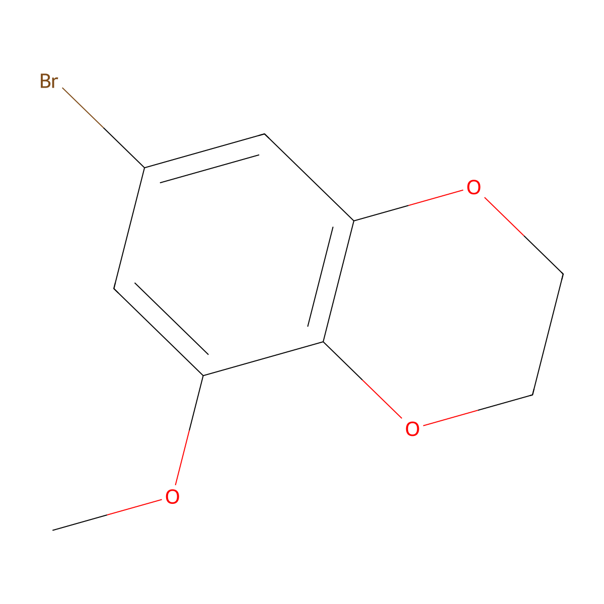 7-Bromo-5-methoxy-2,3-dihydro-1,4-benzodioxine molecular structure, CAS 1070795-35-5