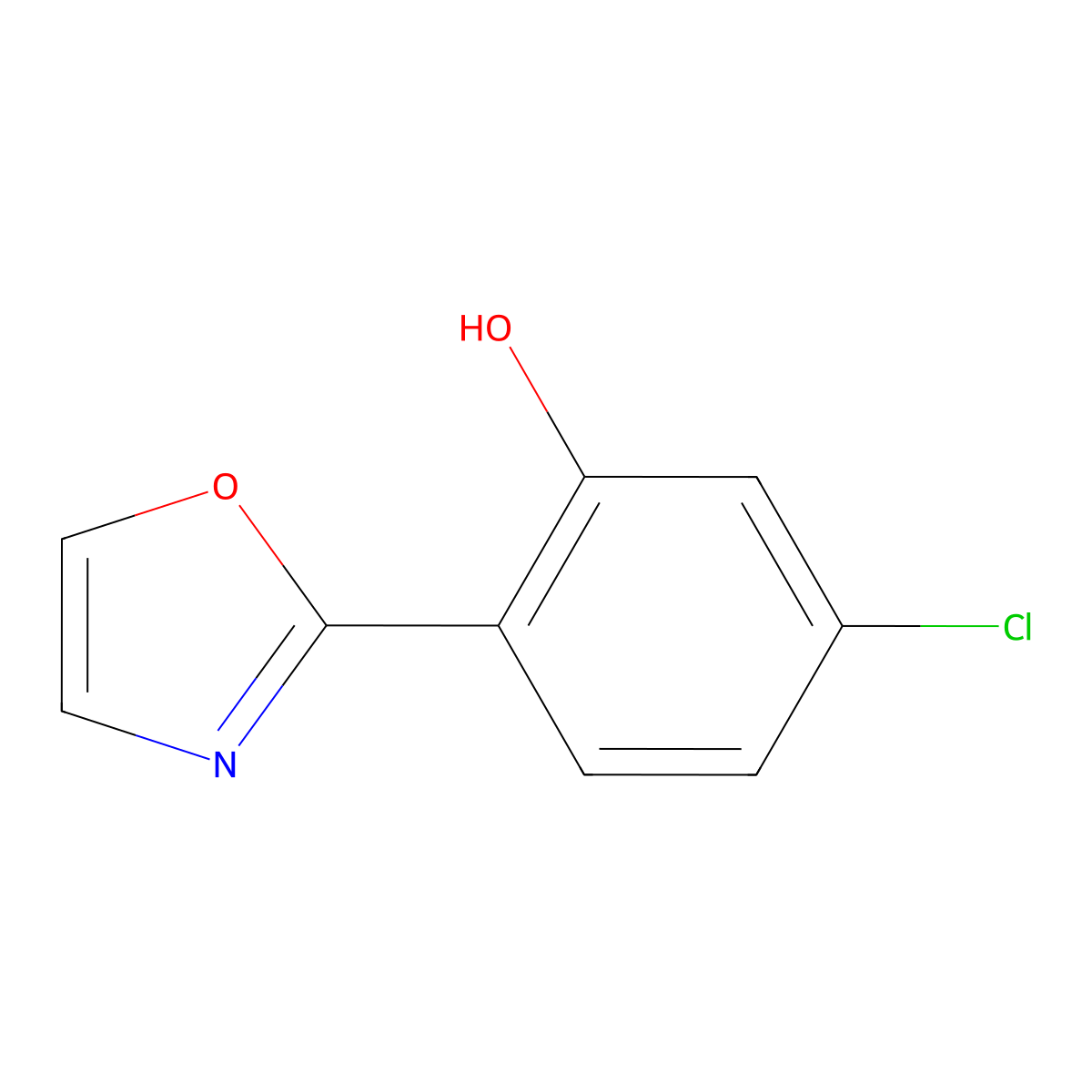 5-Chloro-2-(oxazol-2-yl)phenol molecular structure, CAS 1070796-25-6