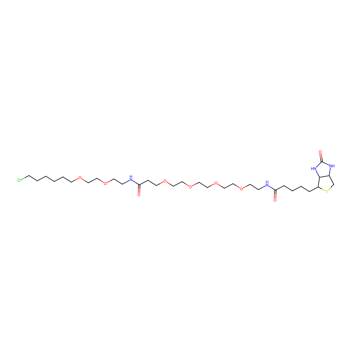 Biotin-PEG4-amide-PEG2-C6-Cl molecular structure, CAS 1070801-79-4