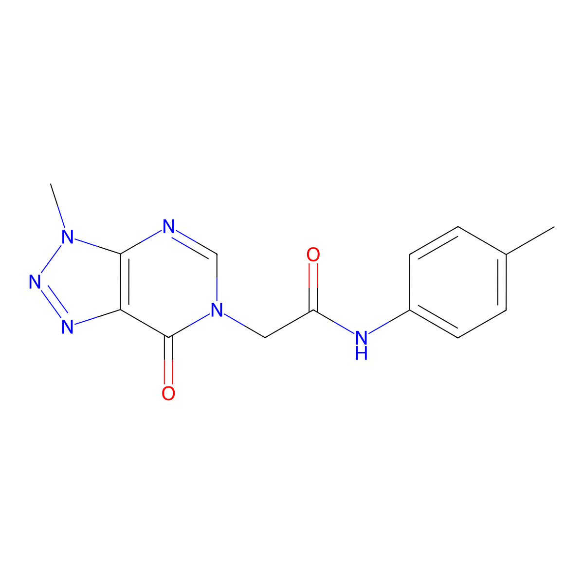 2-{3-methyl-7-oxo-3H,6H,7H-[1,2,3]triazolo[4,5-d]pyrimidin-6-yl}-N-(4-methylphenyl)acetamide molecular structure, CAS 1070806-86-8