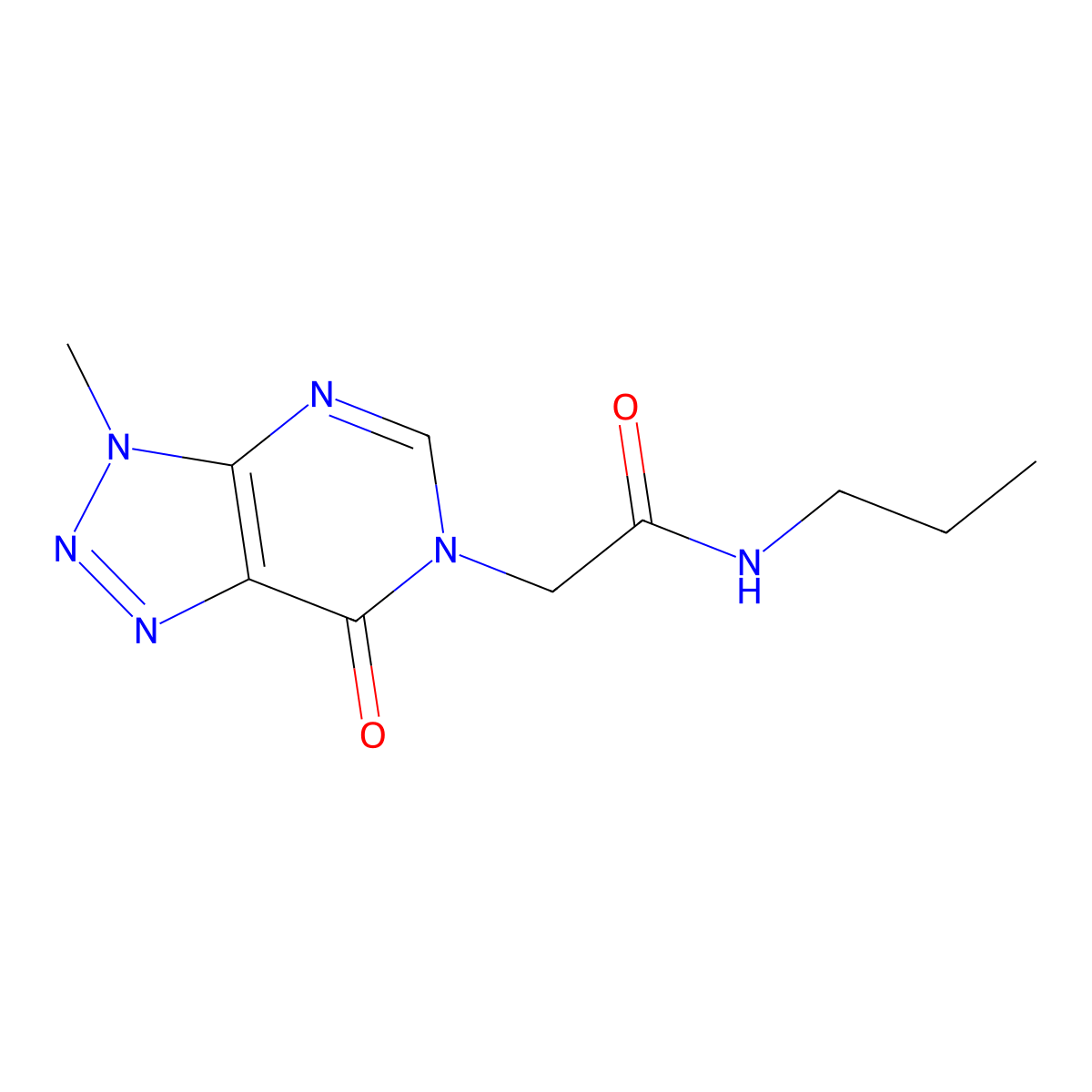 2-{3-methyl-7-oxo-3H,6H,7H-[1,2,3]triazolo[4,5-d]pyrimidin-6-yl}-N-propylacetamide molecular structure, CAS 1070806-92-6
