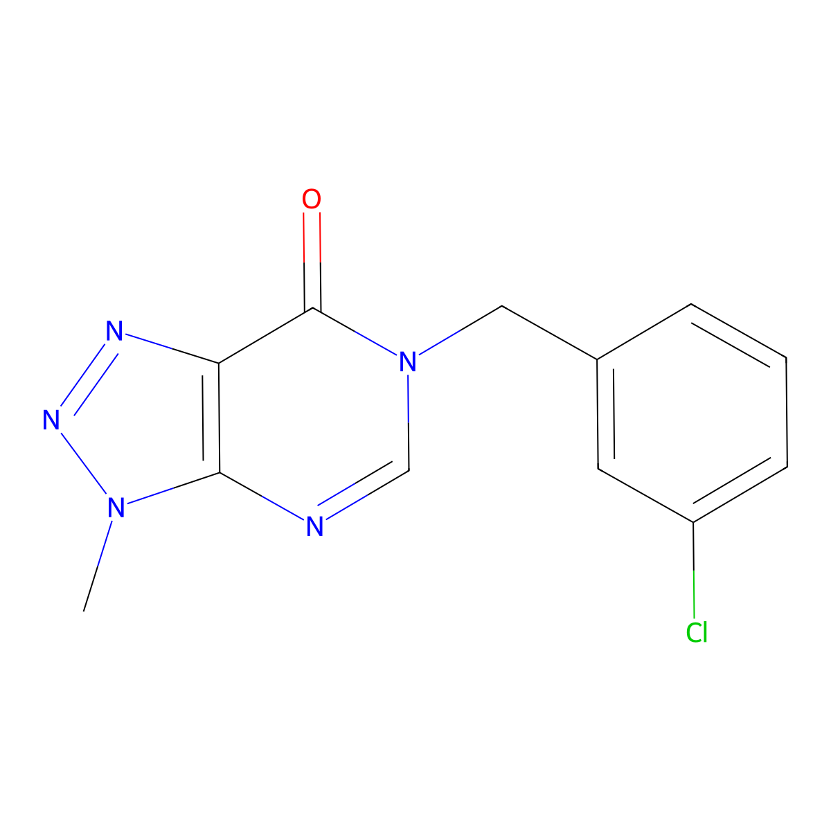 6-[(3-chlorophenyl)methyl]-3-methyl-3H,6H,7H-[1,2,3]triazolo[4,5-d]pyrimidin-7-one molecular structure, CAS 1070806-97-1