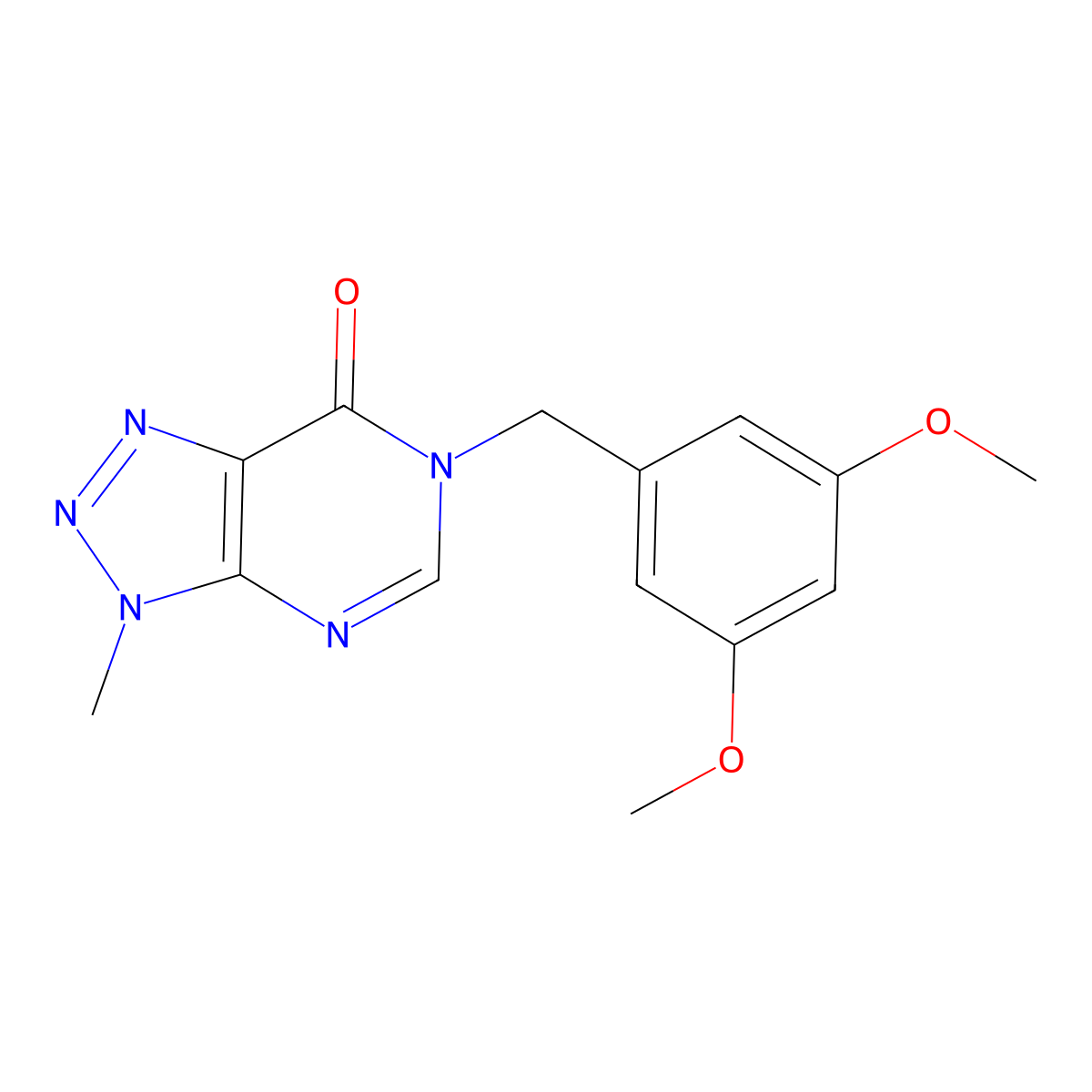 6-[(3,5-dimethoxyphenyl)methyl]-3-methyl-3H,6H,7H-[1,2,3]triazolo[4,5-d]pyrimidin-7-one molecular structure, CAS 1070806-98-2
