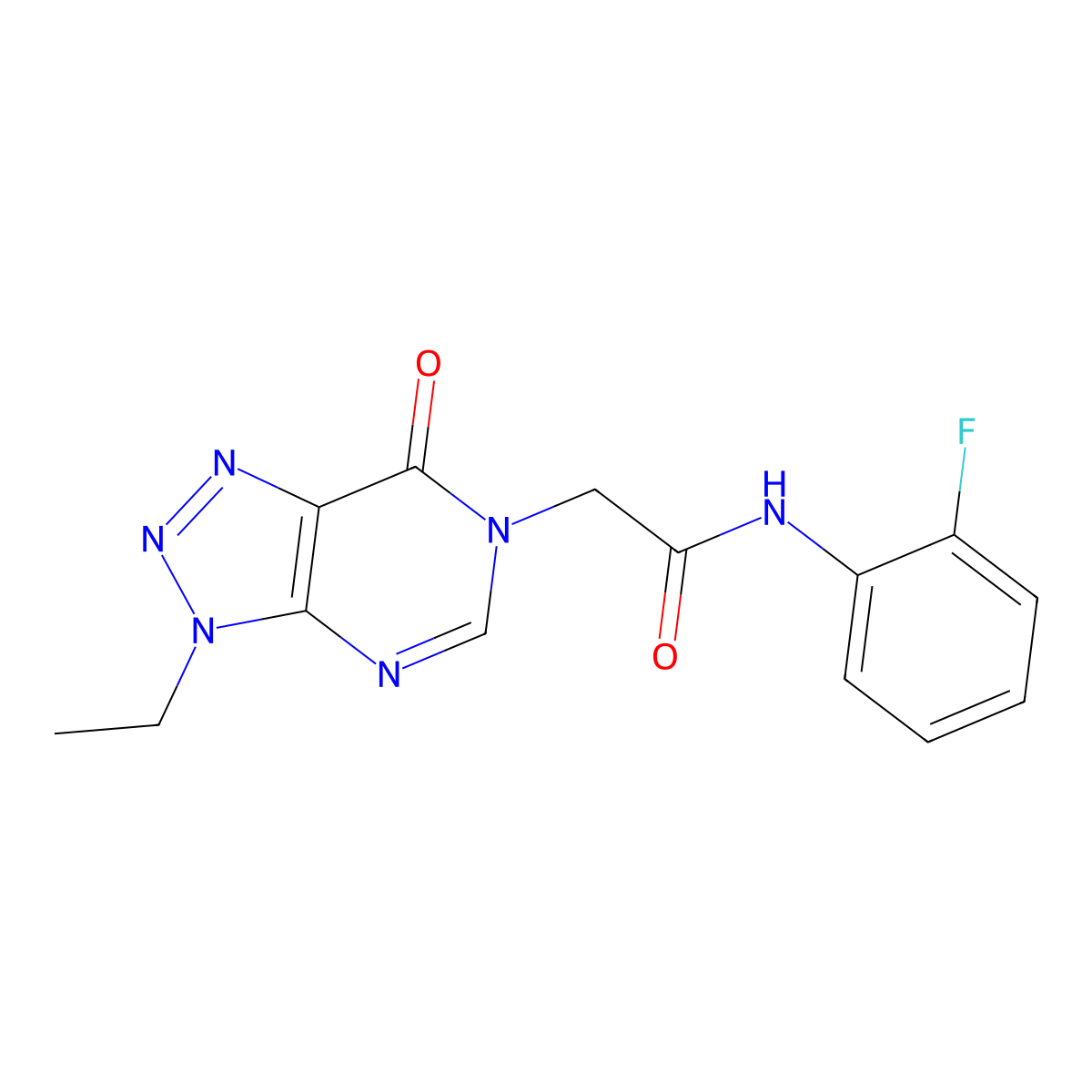 2-{3-ethyl-7-oxo-3H,6H,7H-[1,2,3]triazolo[4,5-d]pyrimidin-6-yl}-N-(2-fluorophenyl)acetamide molecular structure, CAS 1070807-08-7