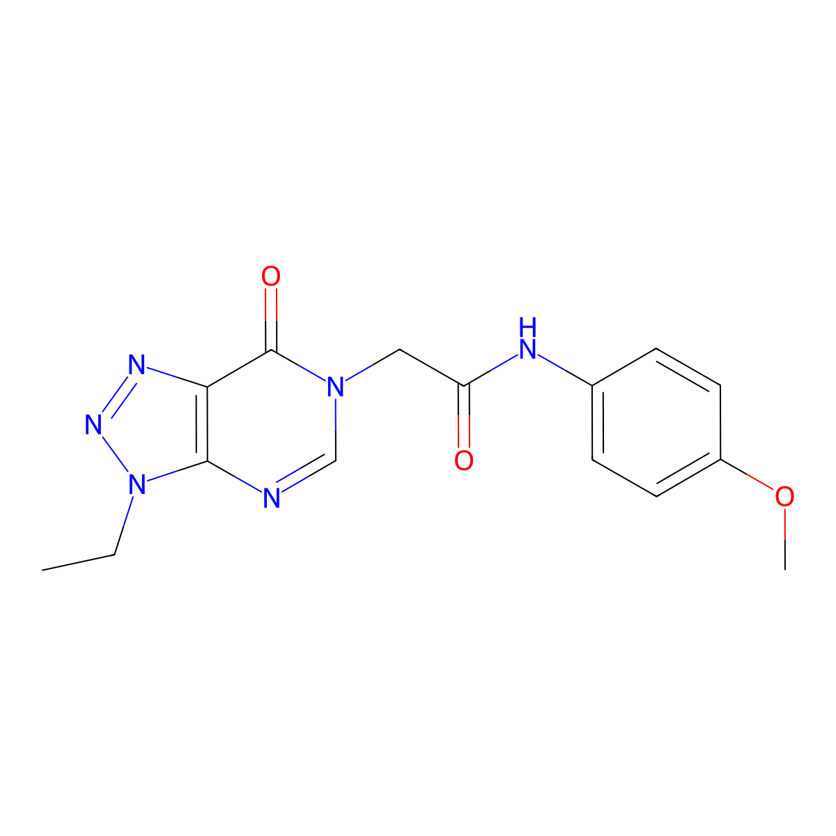 2-{3-ethyl-7-oxo-3H,6H,7H-[1,2,3]triazolo[4,5-d]pyrimidin-6-yl}-N-(4-methoxyphenyl)acetamide molecular structure, CAS 1070807-11-2