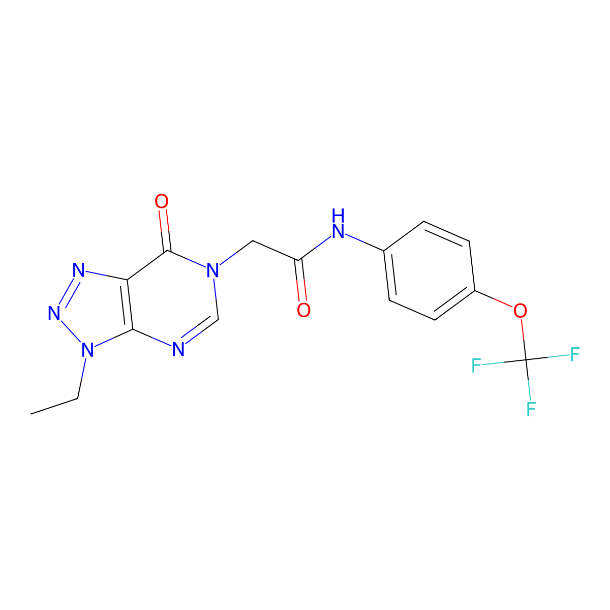2-{3-ethyl-7-oxo-3H,6H,7H-[1,2,3]triazolo[4,5-d]pyrimidin-6-yl}-N-[4-(trifluoromethoxy)phenyl]acetamide molecular structure, CAS 1070807-14-5