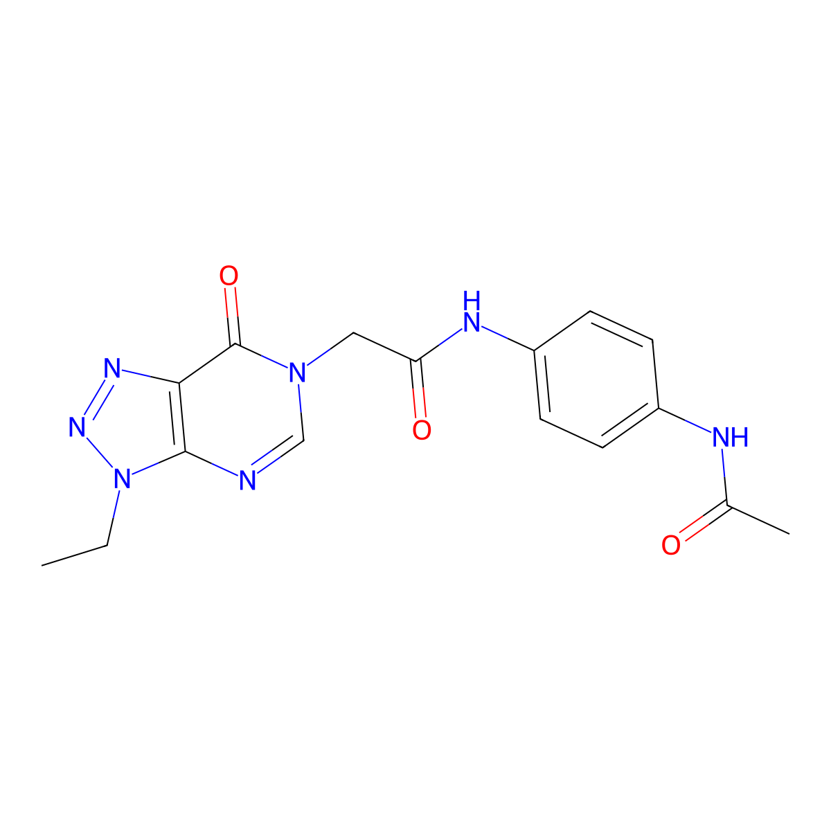 N-(4-acetamidophenyl)-2-{3-ethyl-7-oxo-3H,6H,7H-[1,2,3]triazolo[4,5-d]pyrimidin-6-yl}acetamide molecular structure, CAS 1070807-16-7