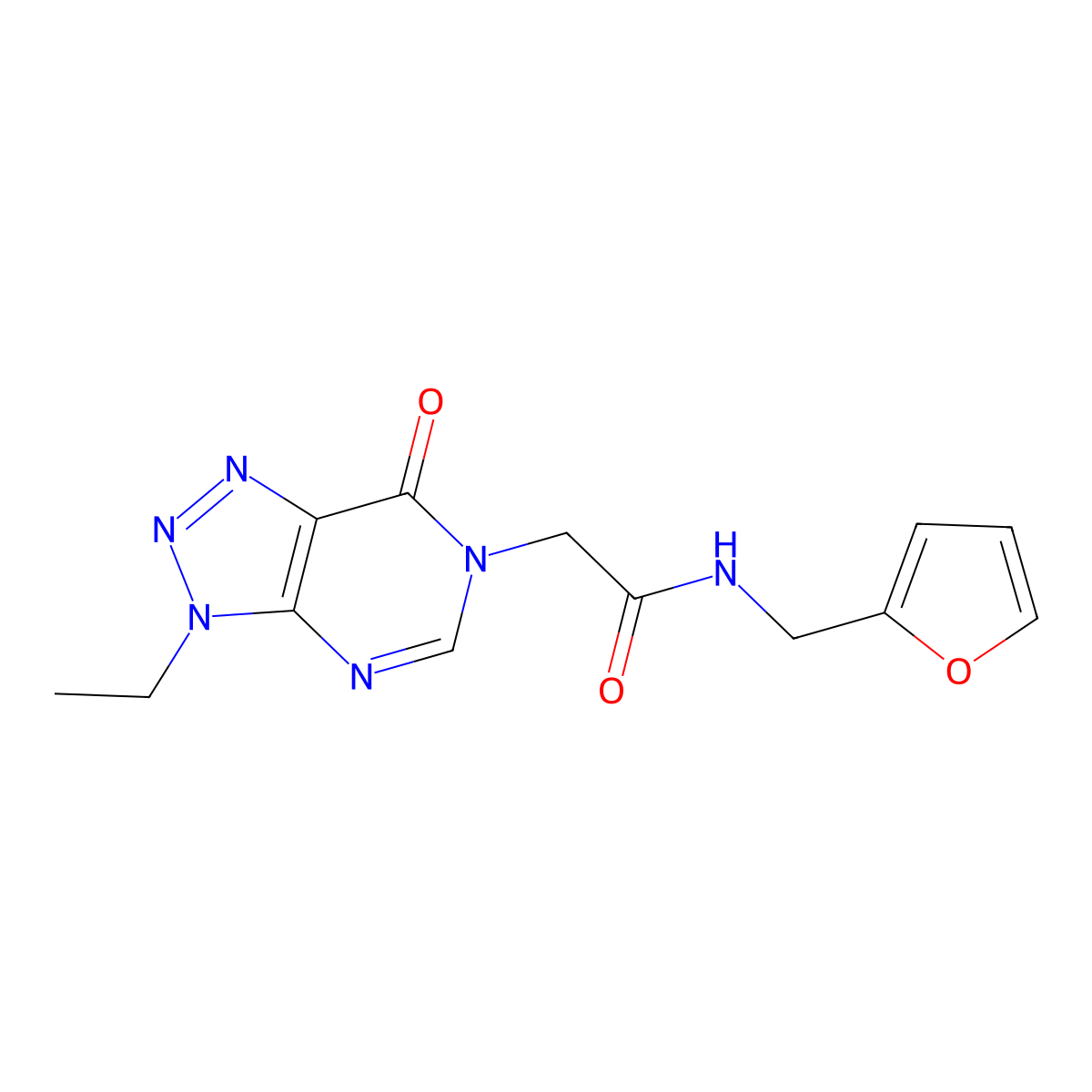 2-{3-ethyl-7-oxo-3H,6H,7H-[1,2,3]triazolo[4,5-d]pyrimidin-6-yl}-N-[(furan-2-yl)methyl]acetamide molecular structure, CAS 1070807-18-9
