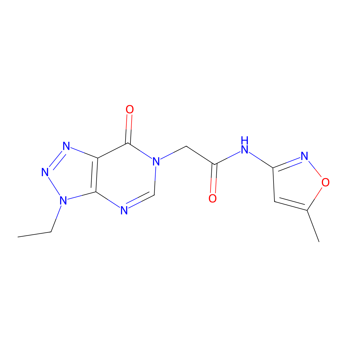 2-(3-ethyl-7-oxo-3H-[1,2,3]triazolo[4,5-d]pyrimidin-6(7H)-yl)-N-(5-methylisoxazol-3-yl)acetamide molecular structure, CAS 1070807-19-0