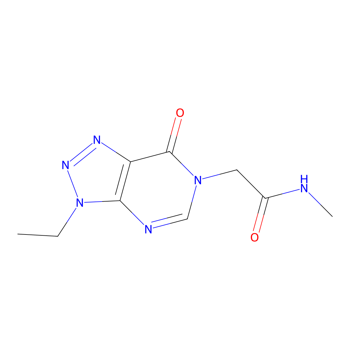 2-{3-ethyl-7-oxo-3H,6H,7H-[1,2,3]triazolo[4,5-d]pyrimidin-6-yl}-N-methylacetamide molecular structure, CAS 1070807-20-3