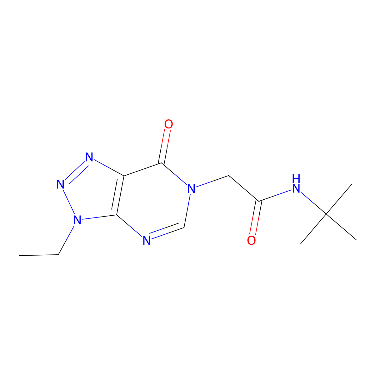 N-tert-butyl-2-{3-ethyl-7-oxo-3H,6H,7H-[1,2,3]triazolo[4,5-d]pyrimidin-6-yl}acetamide molecular structure, CAS 1070807-21-4