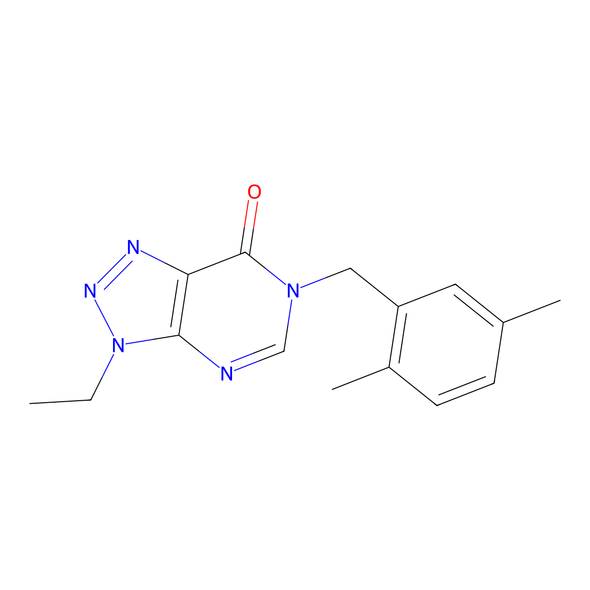 6-(2,5-dimethylbenzyl)-3-ethyl-3H-[1,2,3]triazolo[4,5-d]pyrimidin-7(6H)-one molecular structure, CAS 1070807-26-9