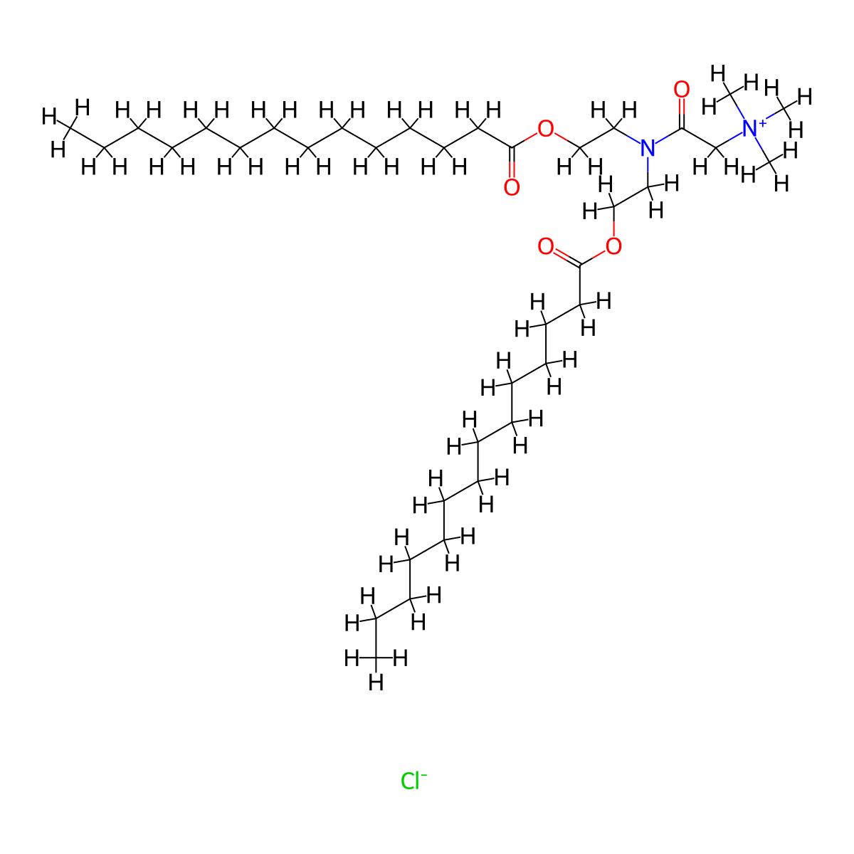 ({Bis[2-(tetradecanoyloxy)ethyl]carbamoyl}methyl)trimethylazanium chloride molecular structure, CAS 107086-76-0
