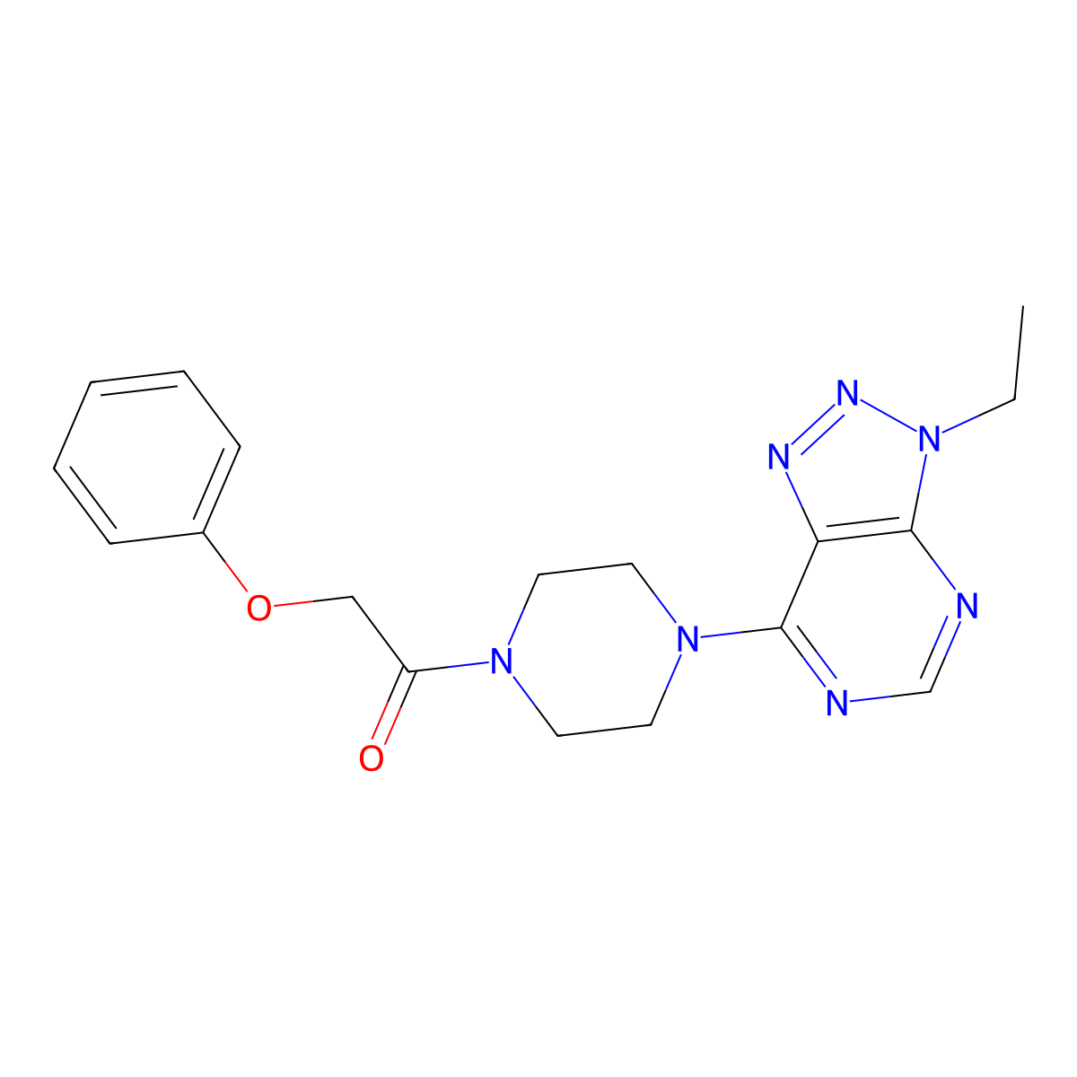 1-(4-{3-ethyl-3H-[1,2,3]triazolo[4,5-d]pyrimidin-7-yl}piperazin-1-yl)-2-phenoxyethan-1-one molecular structure, CAS 1070861-44-7