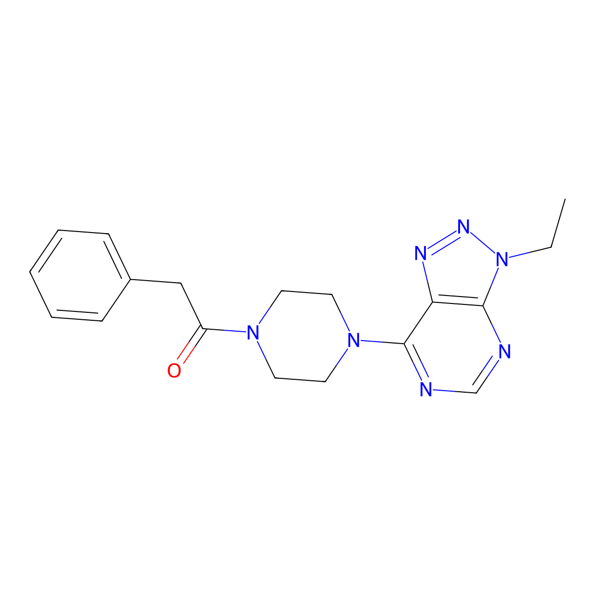 1-(4-(3-ethyl-3H-[1,2,3]triazolo[4,5-d]pyrimidin-7-yl)piperazin-1-yl)-2-phenylethanone molecular structure, CAS 1070861-48-1