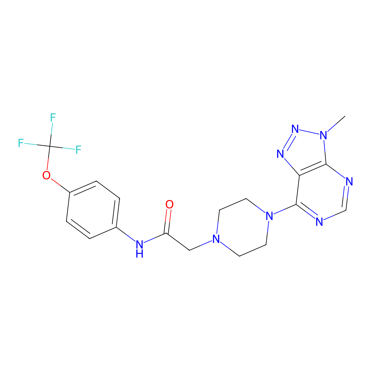 2-(4-{3-methyl-3H-[1,2,3]triazolo[4,5-d]pyrimidin-7-yl}piperazin-1-yl)-N-[4-(trifluoromethoxy)phenyl]acetamide molecular structure, CAS 1070861-74-3