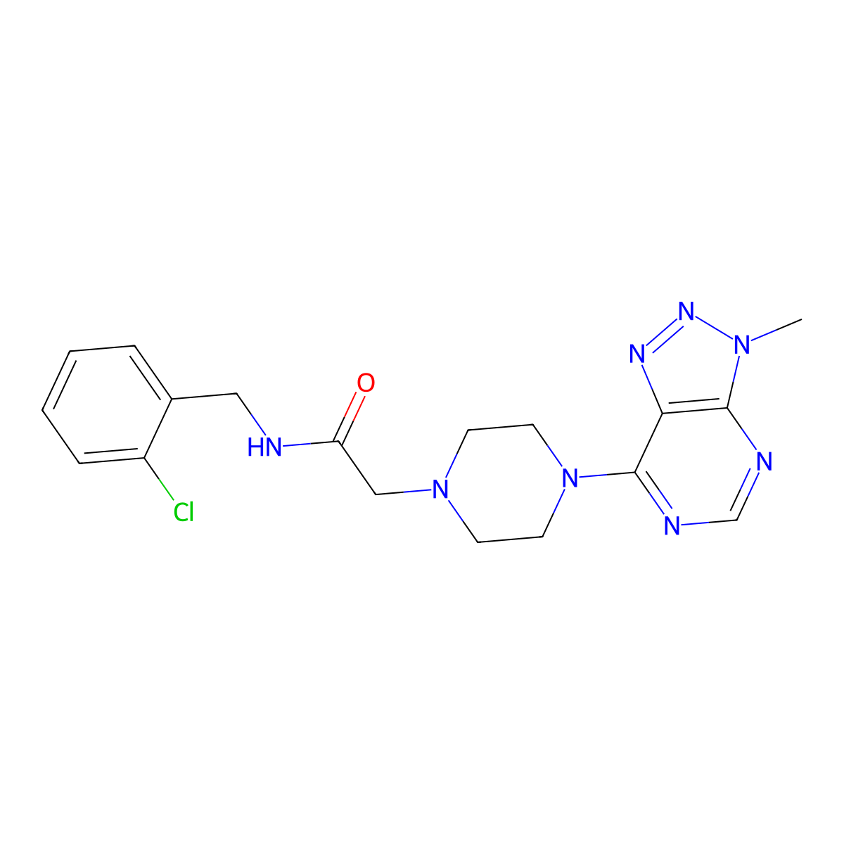 N-[(2-chlorophenyl)methyl]-2-(4-{3-methyl-3H-[1,2,3]triazolo[4,5-d]pyrimidin-7-yl}piperazin-1-yl)acetamide molecular structure, CAS 1070861-78-7