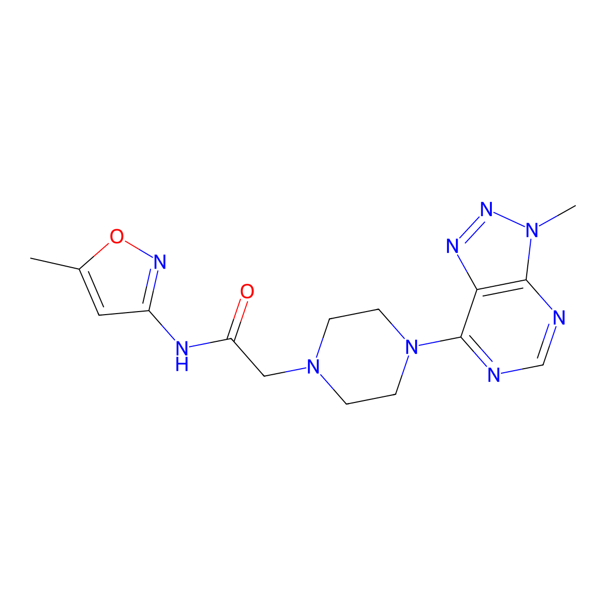N-(5-methyl-1,2-oxazol-3-yl)-2-(4-{3-methyl-3H-[1,2,3]triazolo[4,5-d]pyrimidin-7-yl}piperazin-1-yl)acetamide molecular structure, CAS 1070861-79-8