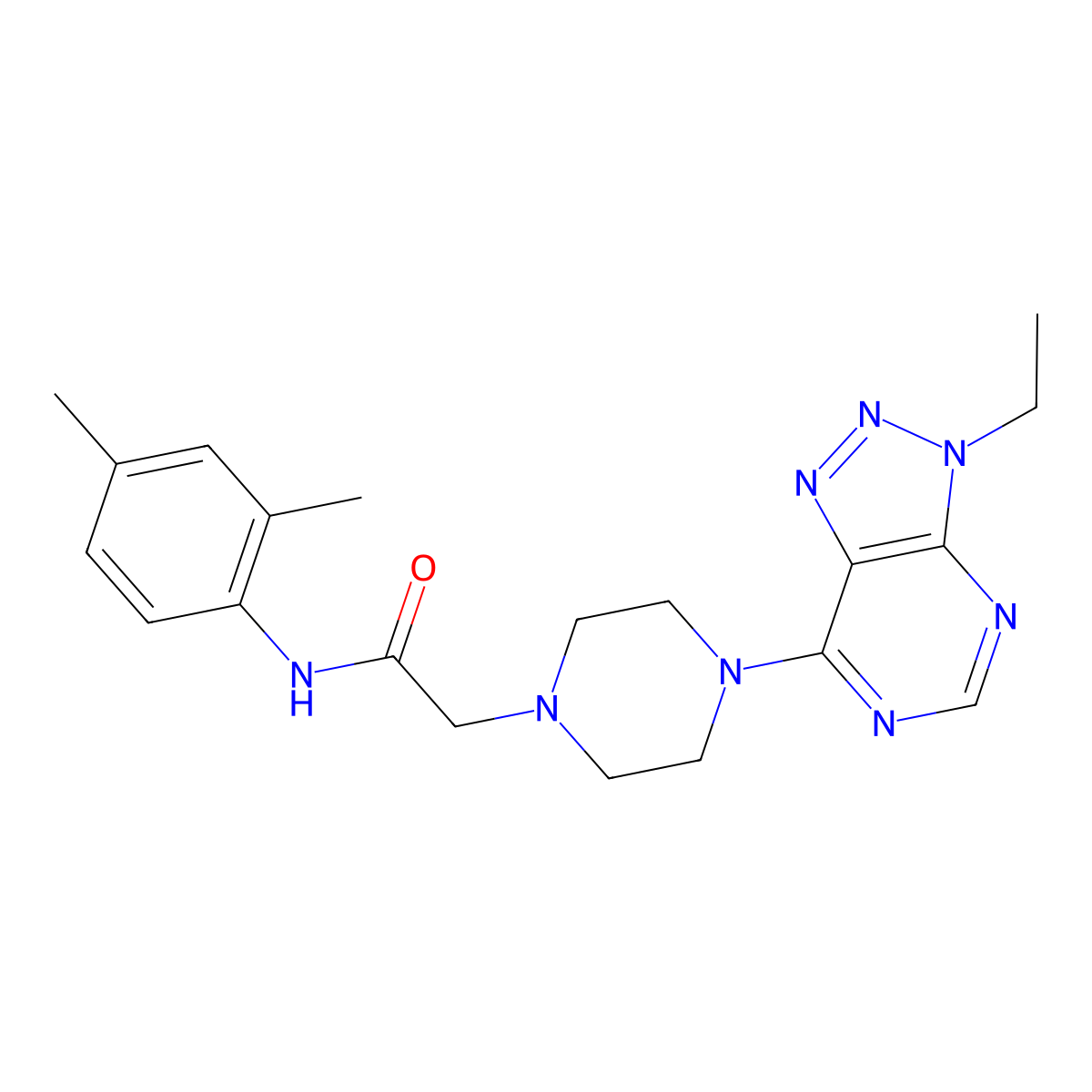 N-(2,4-dimethylphenyl)-2-(4-{3-ethyl-3H-[1,2,3]triazolo[4,5-d]pyrimidin-7-yl}piperazin-1-yl)acetamide molecular structure, CAS 1070861-88-9