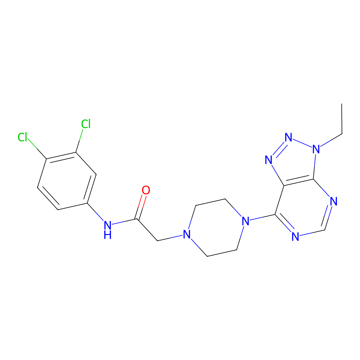 N-(3,4-dichlorophenyl)-2-(4-(3-ethyl-3H-[1,2,3]triazolo[4,5-d]pyrimidin-7-yl)piperazin-1-yl)acetamide molecular structure, CAS 1070861-91-4