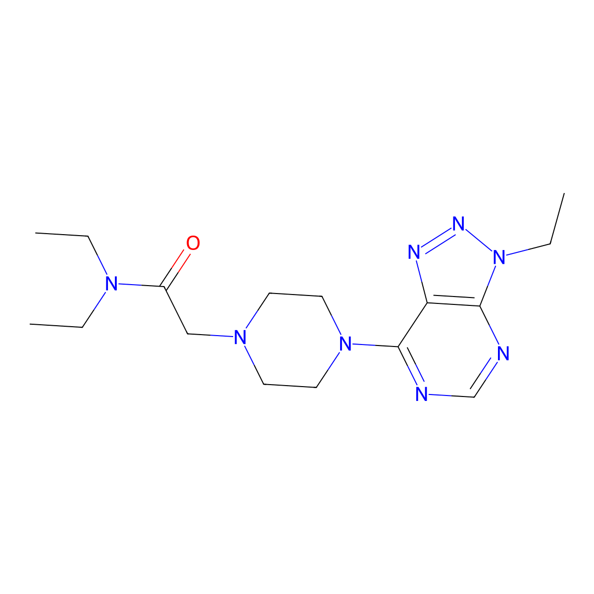 N,N-diethyl-2-(4-{3-ethyl-3H-[1,2,3]triazolo[4,5-d]pyrimidin-7-yl}piperazin-1-yl)acetamide molecular structure, CAS 1070862-01-9