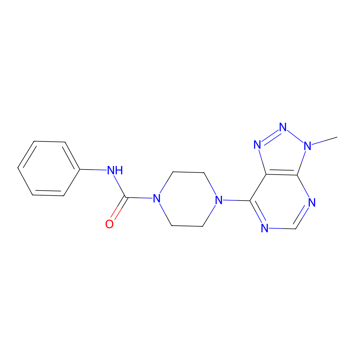 4-(3-methyl-3H-[1,2,3]triazolo[4,5-d]pyrimidin-7-yl)-N-phenylpiperazine-1-carboxamide molecular structure, CAS 1070862-23-5
