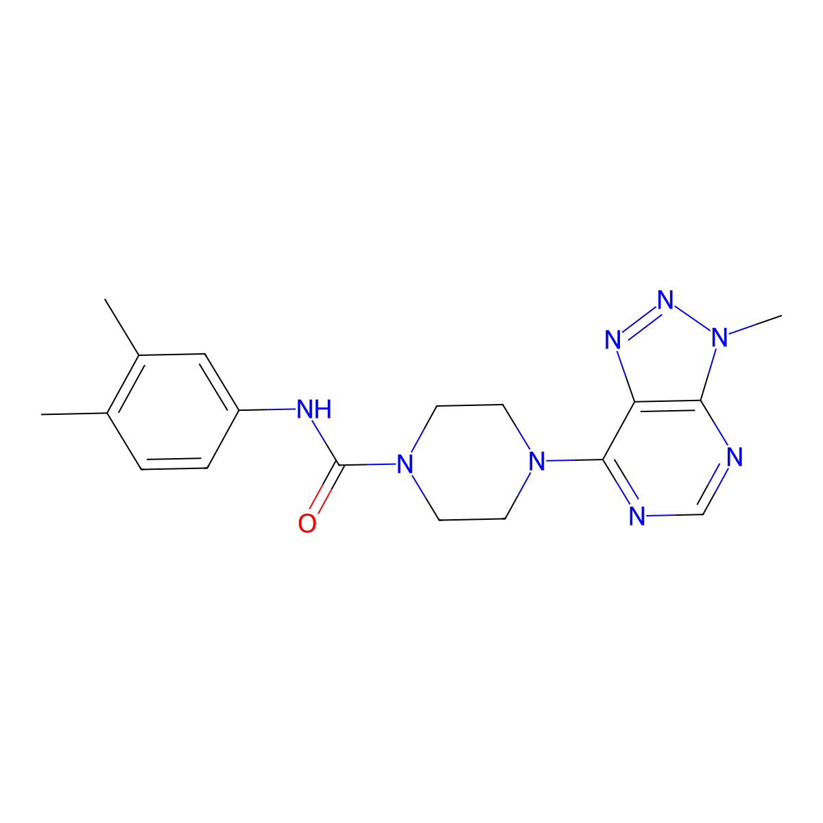 N-(3,4-dimethylphenyl)-4-{3-methyl-3H-[1,2,3]triazolo[4,5-d]pyrimidin-7-yl}piperazine-1-carboxamide molecular structure, CAS 1070862-28-0