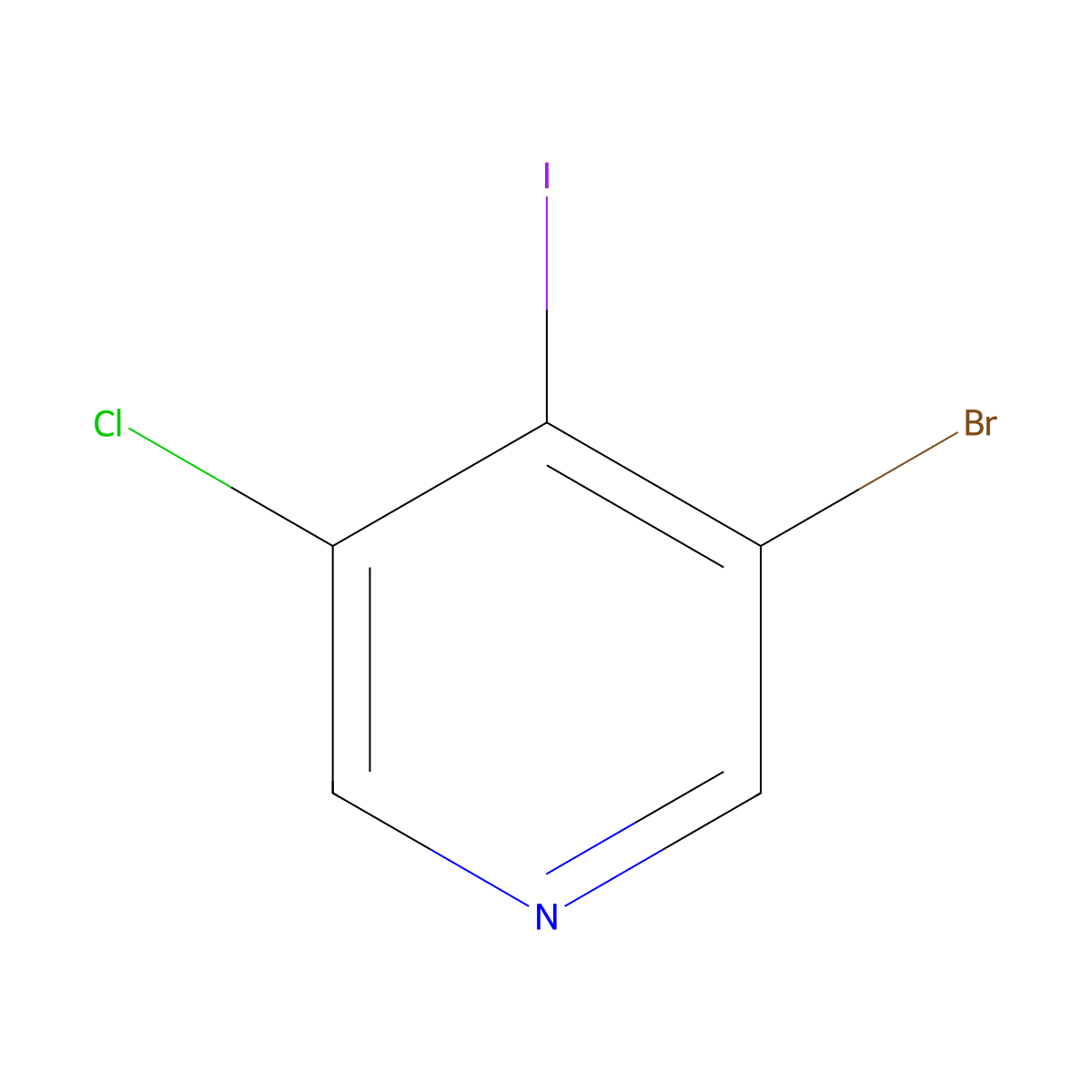 3-Bromo-5-chloro-4-iodopyridine molecular structure, CAS 1070870-39-1