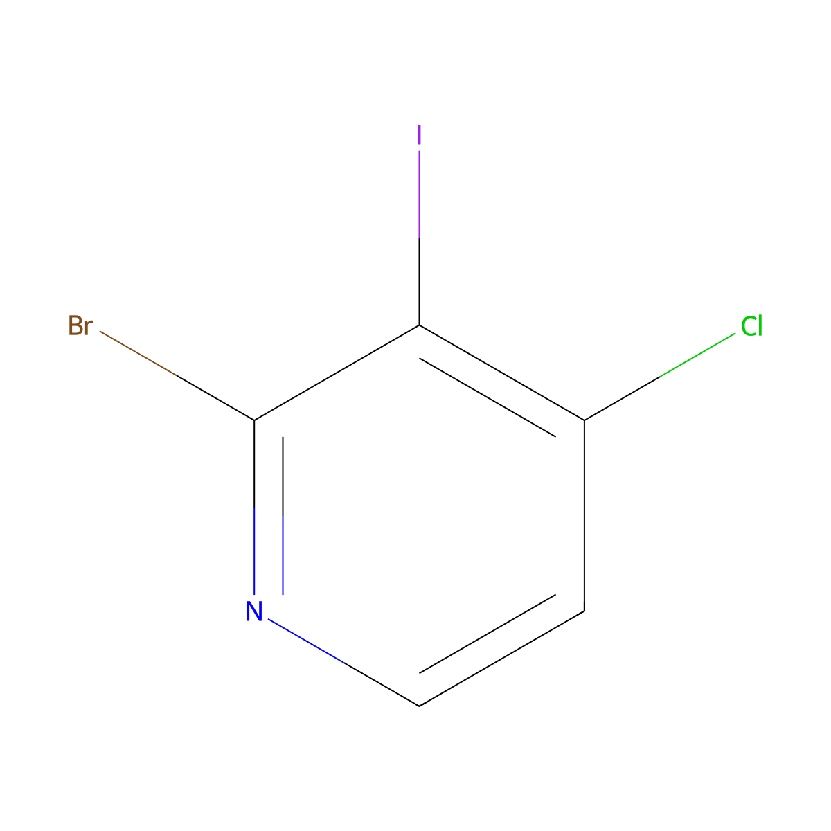 2-Bromo-4-chloro-3-iodopyridine molecular structure, CAS 1070870-41-5