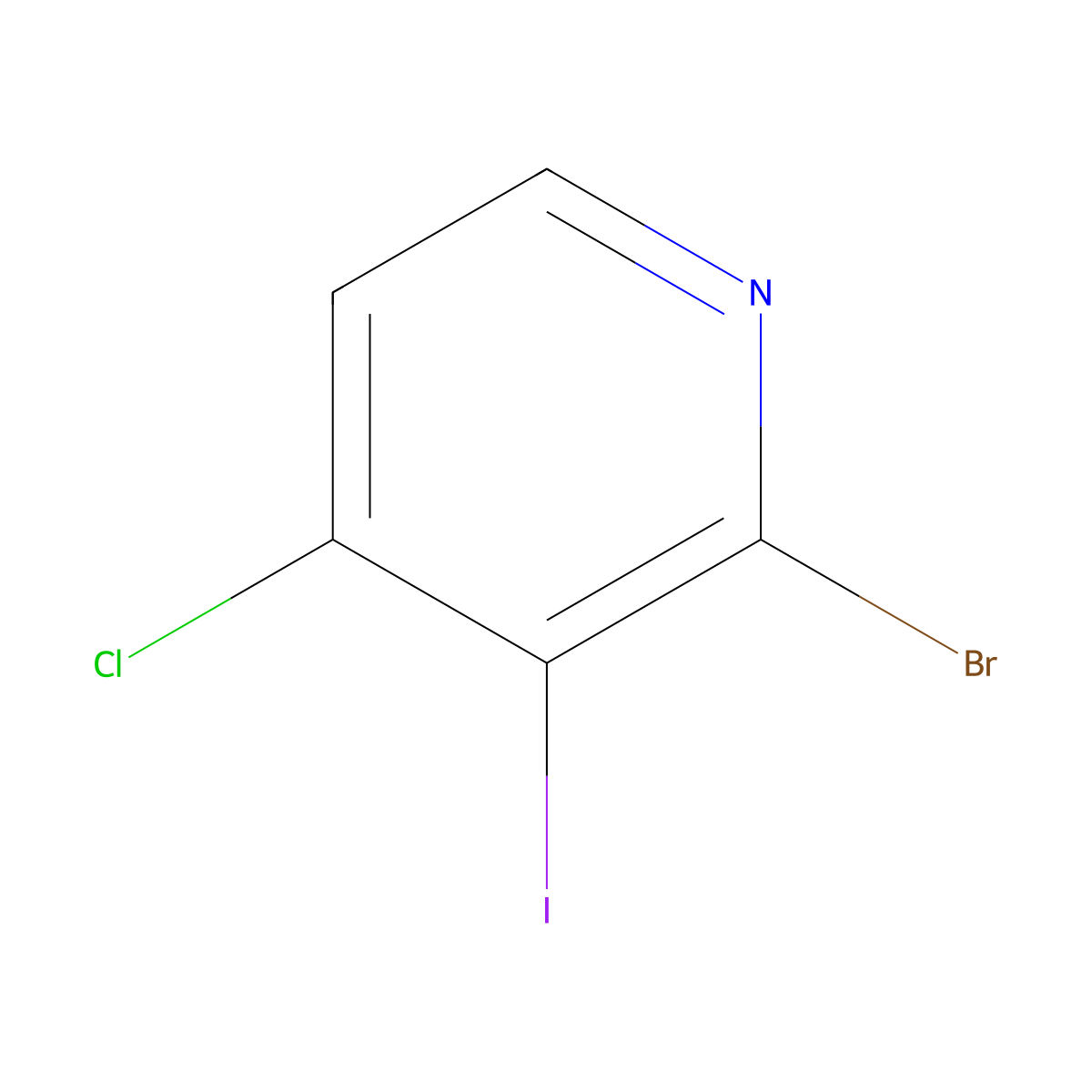 2-Bromo-4-chloro-3-iodopyridine molecular structure, CAS 1070870-41-5
