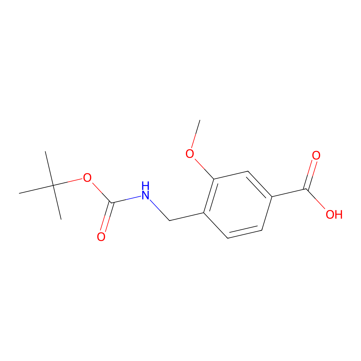 4-((((Tert-butoxy)carbonyl)amino)methyl)-3-methoxybenzoic acid molecular structure, CAS 1070872-11-5