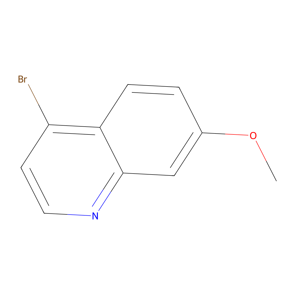 4-Bromo-7-methoxyquinoline molecular structure, CAS 1070879-27-4