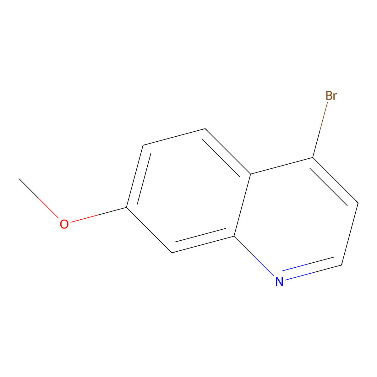 4-Bromo-7-methoxyquinoline molecular structure, CAS 1070879-27-4