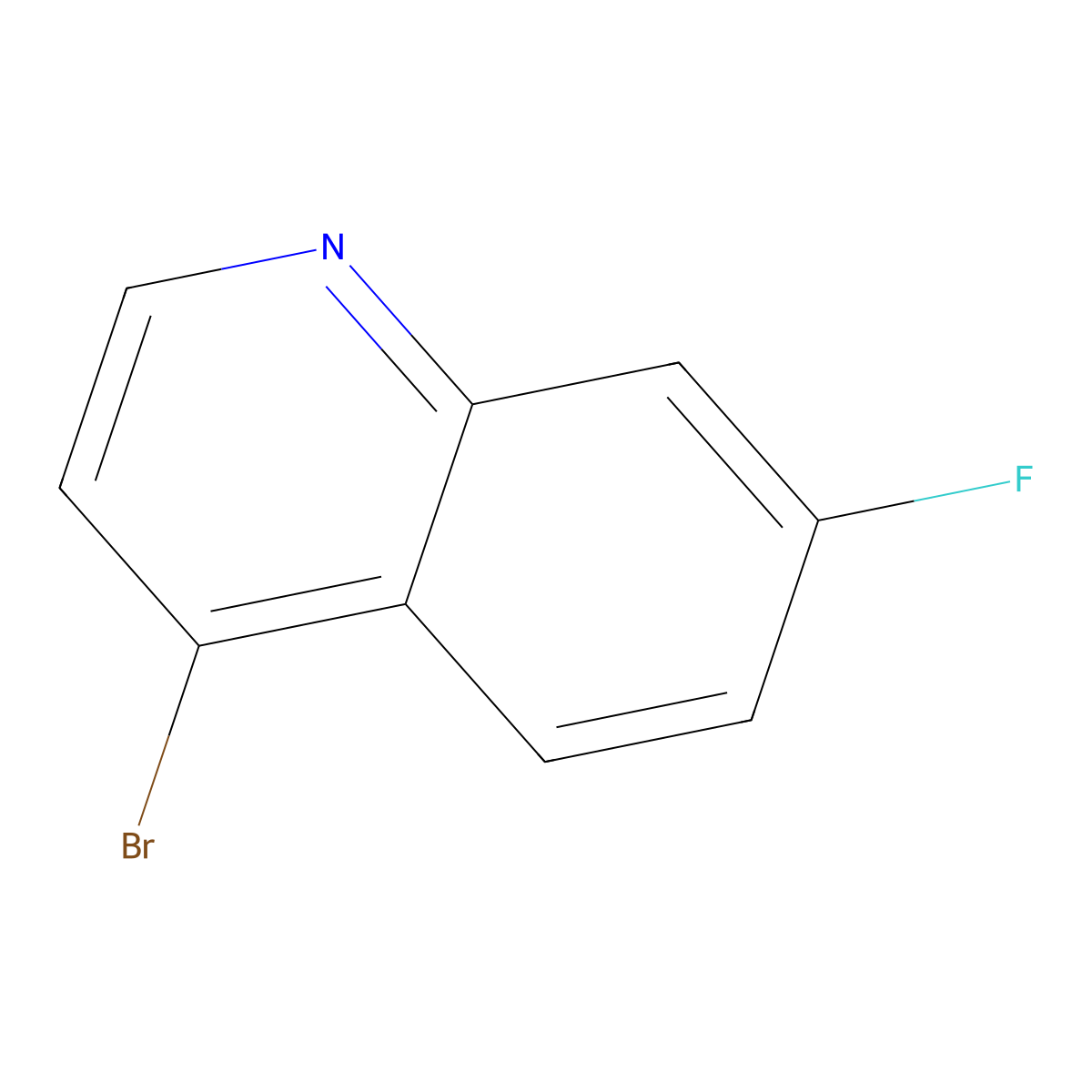 4-Bromo-7-fluoroquinoline molecular structure, CAS 1070879-29-6