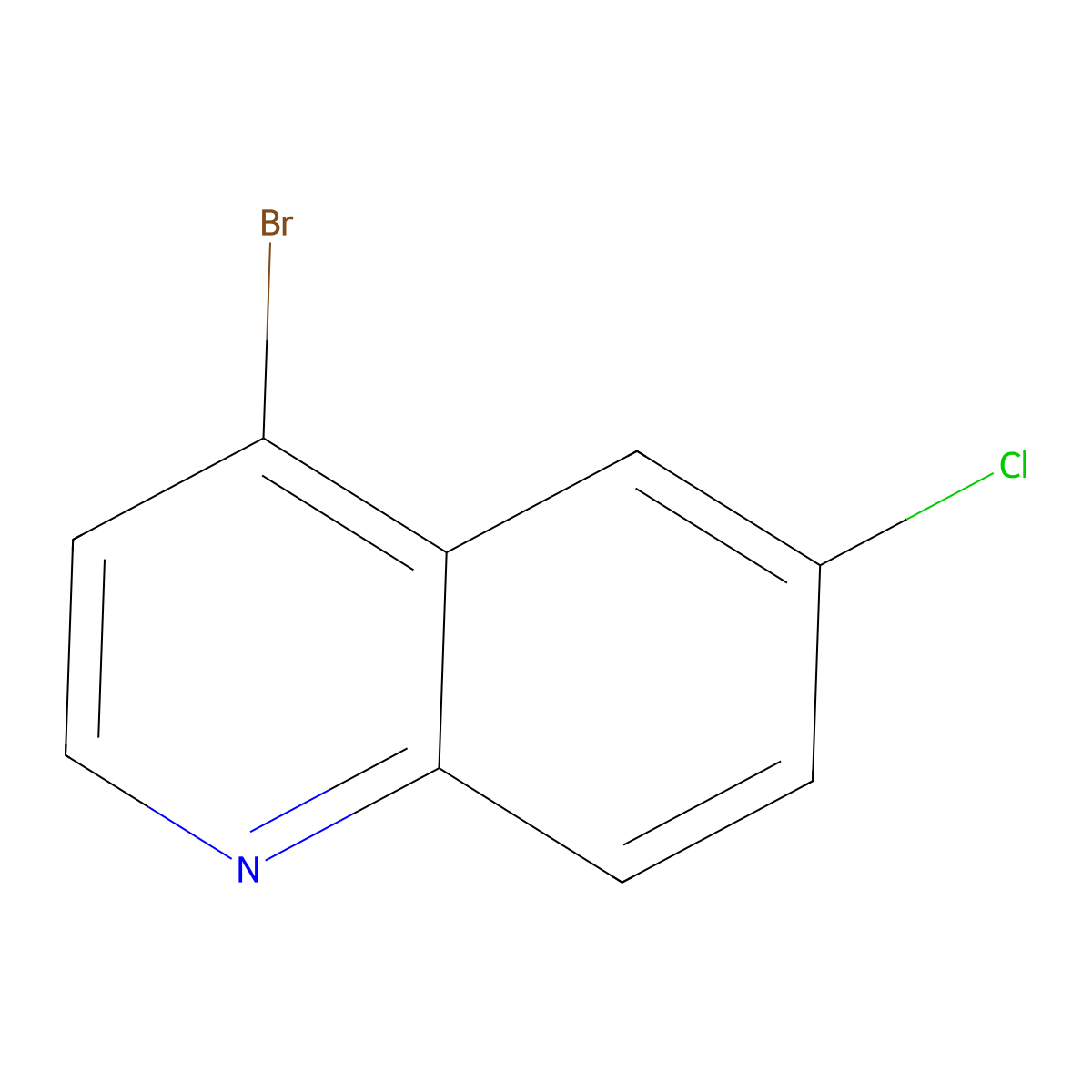4-Bromo-6-chloroquinoline molecular structure, CAS 1070879-30-9