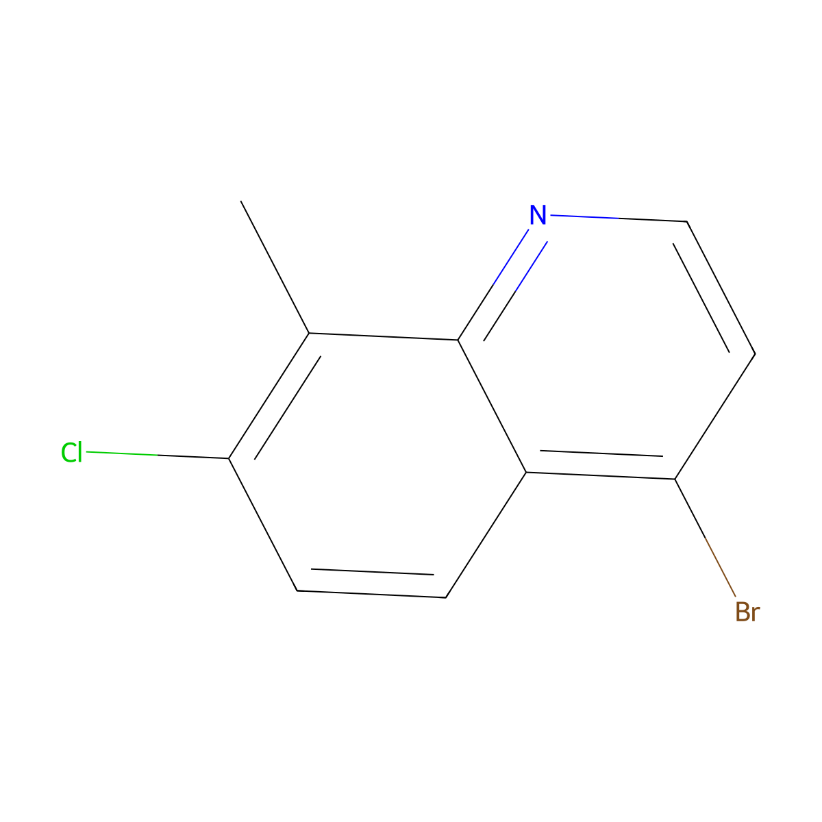4-Bromo-7-chloro-8-methylquinoline molecular structure, CAS 1070879-42-3