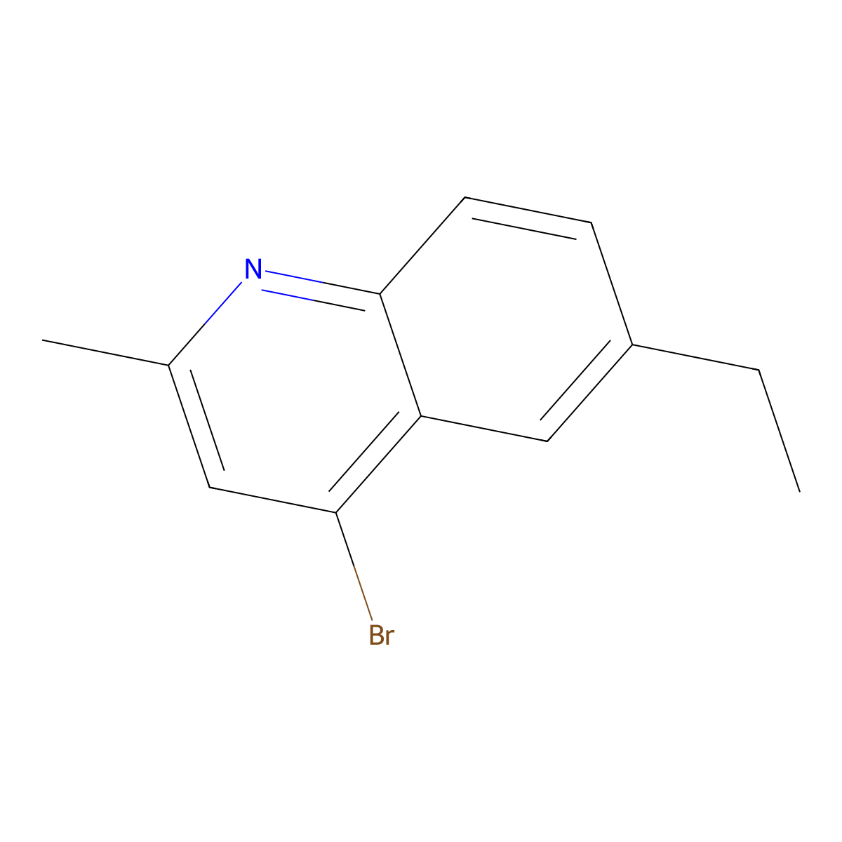 4-Bromo-6-ethyl-2-methylquinoline molecular structure, CAS 1070879-44-5