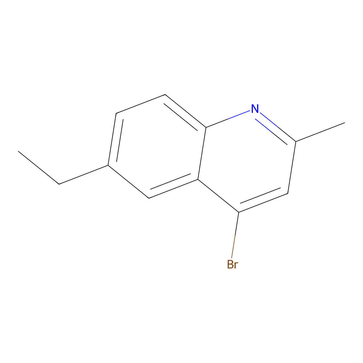 4-Bromo-6-ethyl-2-methylquinoline molecular structure, CAS 1070879-44-5