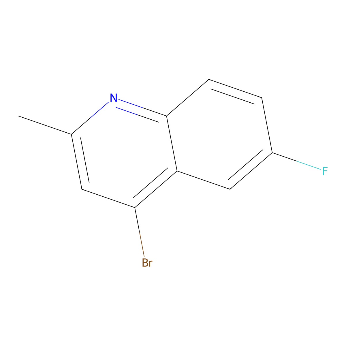 4-Bromo-6-fluoro-2-methylquinoline molecular structure, CAS 1070879-47-8