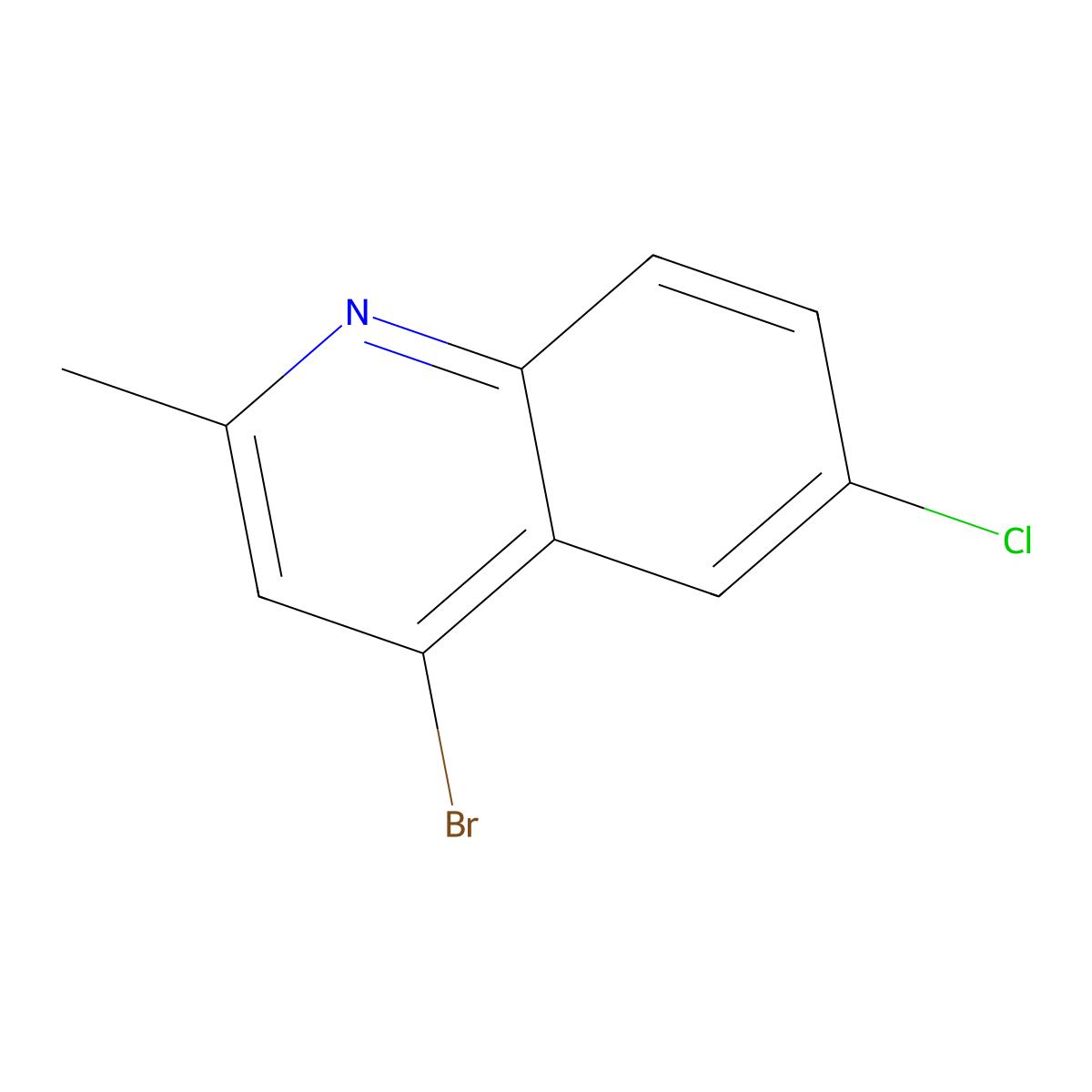 4-Bromo-6-chloro-2-methylquinoline molecular structure, CAS 1070879-50-3