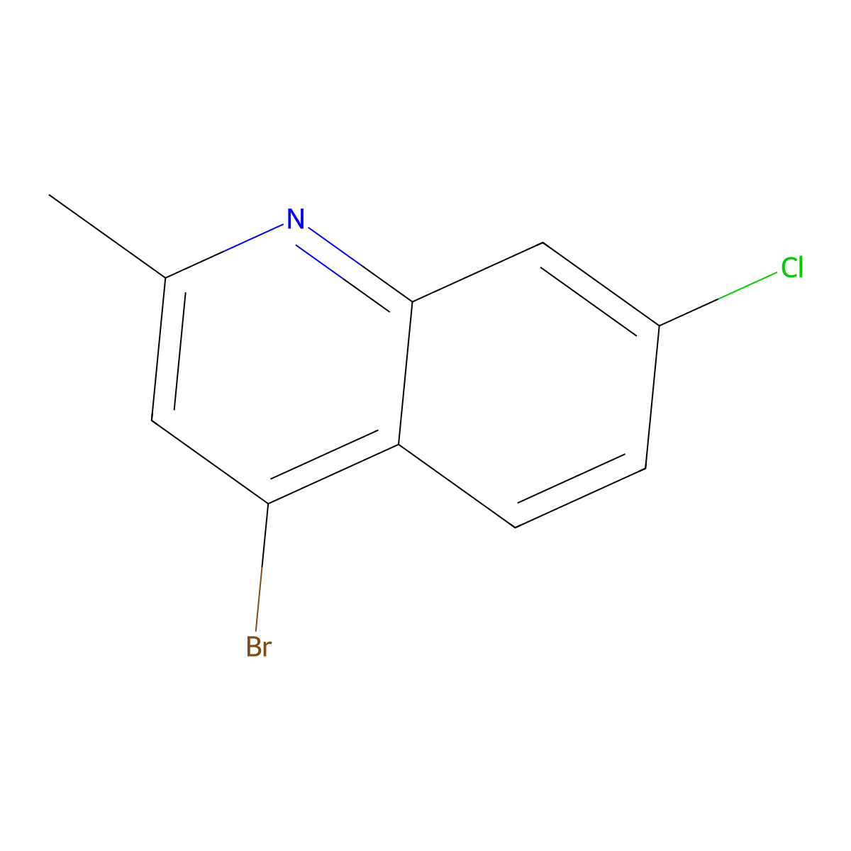 4-Bromo-7-chloro-2-methylquinoline molecular structure, CAS 1070879-51-4