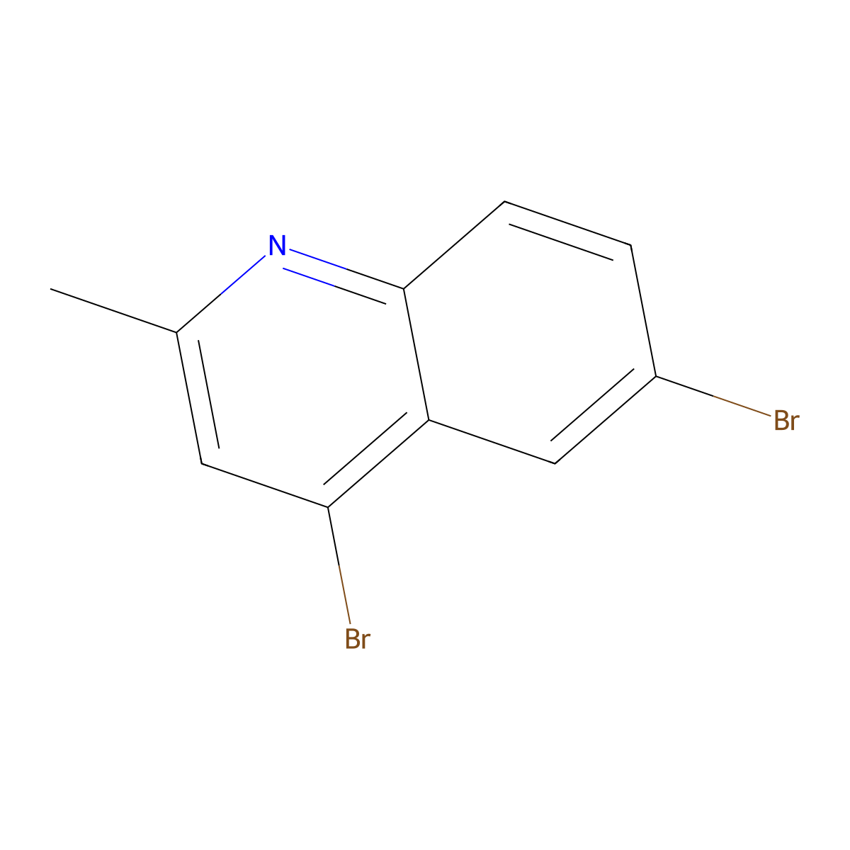 4,6-Dibromo-2-methylquinoline molecular structure, CAS 1070879-53-6