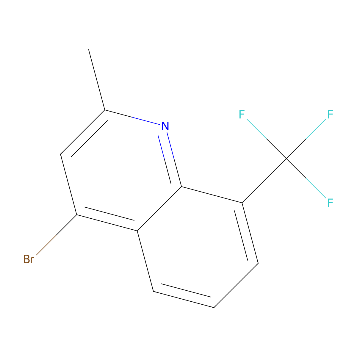 4-Bromo-2-methyl-8-(trifluoromethyl)quinoline molecular structure, CAS 1070879-58-1