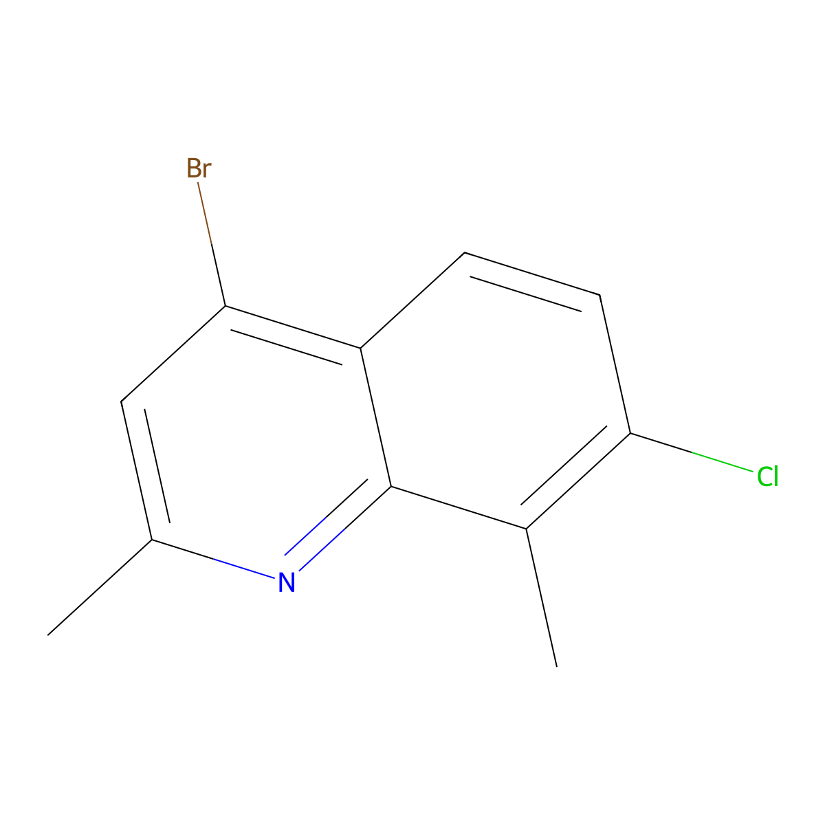 4-Bromo-7-chloro-2,8-dimethylquinoline molecular structure, CAS 1070879-69-4