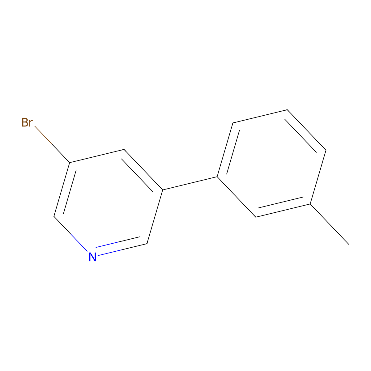 3-Bromo-5-(m-tolyl)pyridine molecular structure, CAS 1070882-67-5