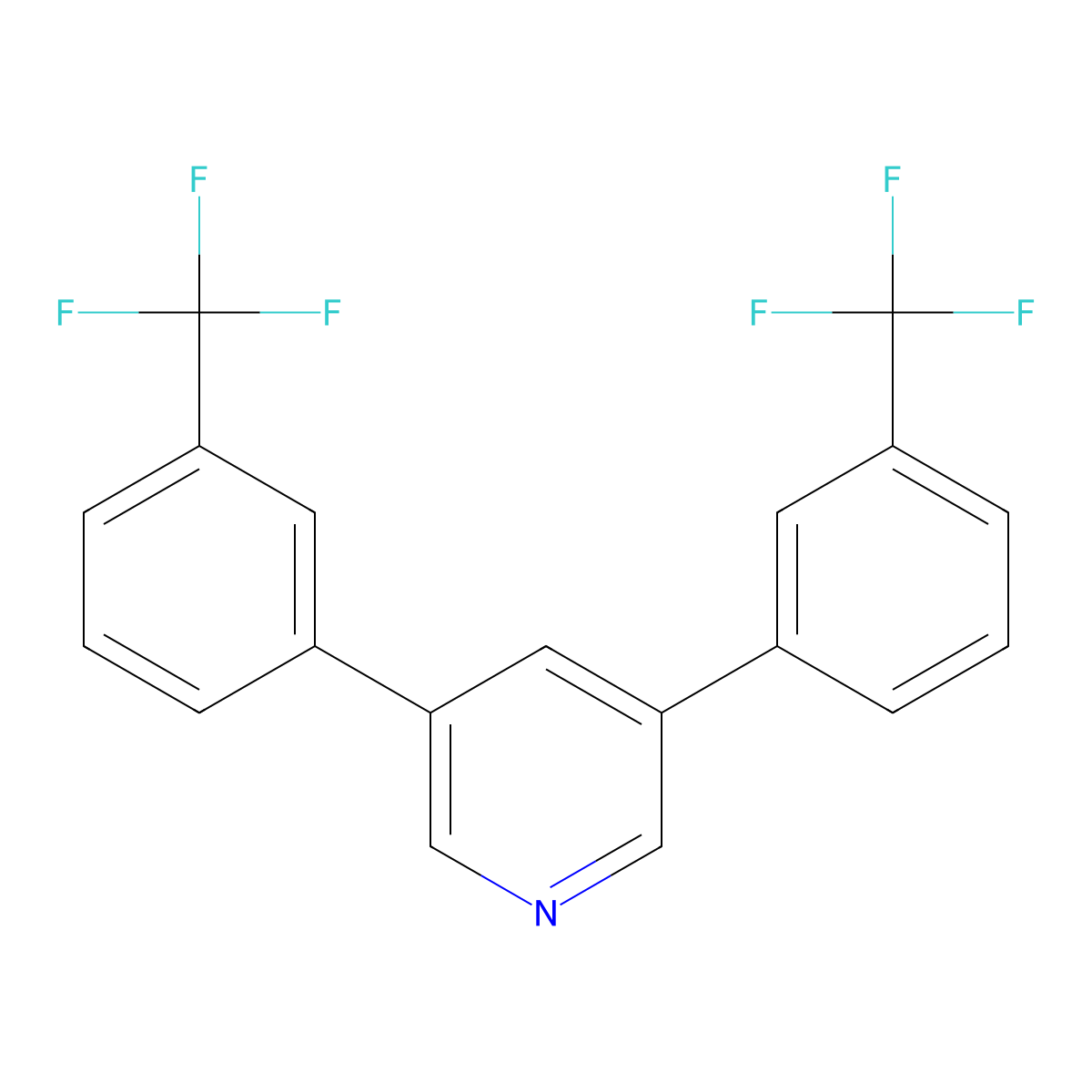 3,5-Bis(3-(trifluoromethyl)phenyl)pyridine molecular structure, CAS 1070882-72-2
