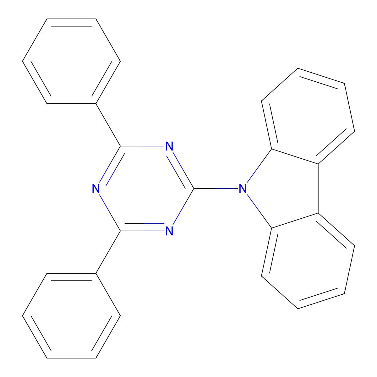 9-(4,6-diphenyl-1,3,5-triazin-2-yl)-9H-carbazole molecular structure, CAS 1070884-53-5